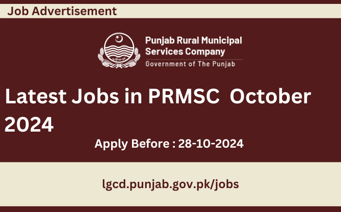 Latest Job Opportunities at Punjab Rural Municipal Services Company (PRMSC) October 2024